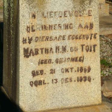 TOIT Martha H.M., du nee GILIOMEE 1868-1950