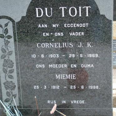 TOIT Cornelius J.K., du 1903-1969 &amp; Miemie 1912-1988