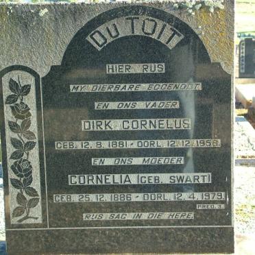 TOIT Dirk Cornelus, du 1881-1958 &amp; Cornelia SWART 1886-1979