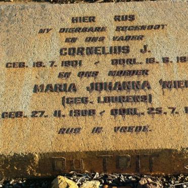 TOIT Cornelius J., du 1901-1960 &amp; Maria Johanna LOURENS 1908-1971
