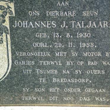 TALJAARD Johannes J. 1930-1955