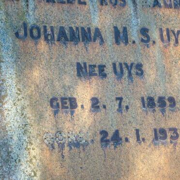 UYS Johanna M.S. nee UYS 1859-1930