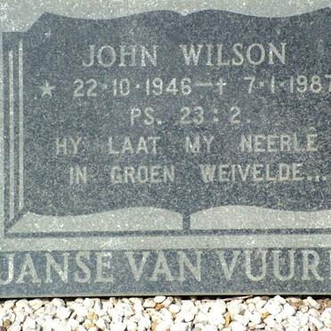 VUUREN John Wilson, Janse van 1946-1987