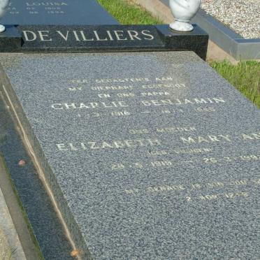 VILLIERS Charlie Benjamin, de 1918-1985 &amp; Elizabeth Mary-Ann VILJOEN 1919-1992