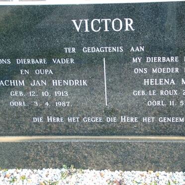 VICTOR Joachim Jan Hendrik 1913-1987 &amp; Helena Maria LE ROUX 1914-1978