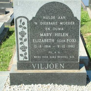 VILJOEN Mary Helen Elizabeth nee FOX 1914-1982