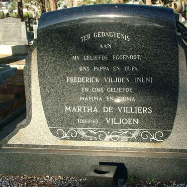 VILJOEN Frederick &amp; Matha DE VILLIERS