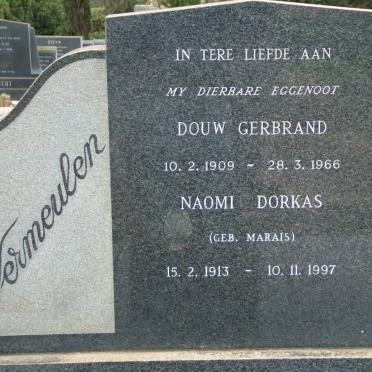 VERMEULEN Douw Gerbrand 1909-1966 &amp; Naomi Dorkas MARAIS 1913-1997