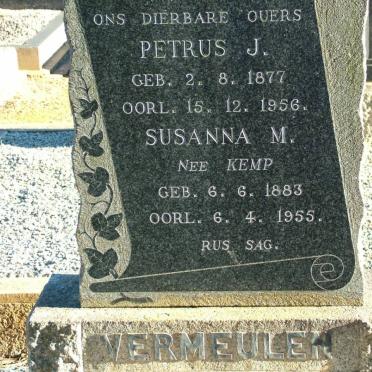 VERMEULEN Petrus J. 1877-1956 &amp; Susanna M. KEMP 1883-1955
