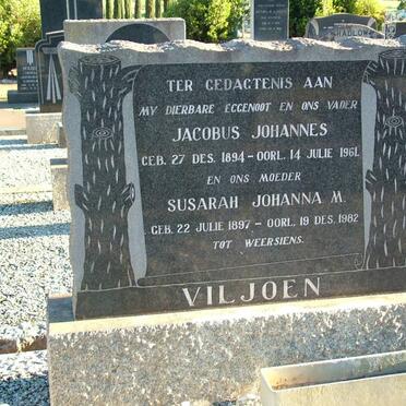VILJOEN Jacobus Johannes 1894-1961 &amp; Susarah Johanna M. 1897-1982