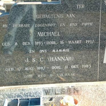 WILSON Michael 1893-1957 &amp; J.S.C. 1897-1983