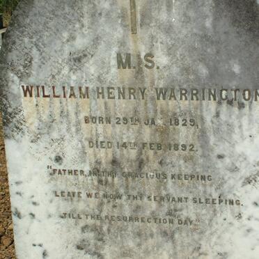 WARRINGTON William Henry 1829-1892