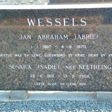 WESSELS Jan Abraham 1907-1970 &amp; Susara NEETHLING 1913-2006