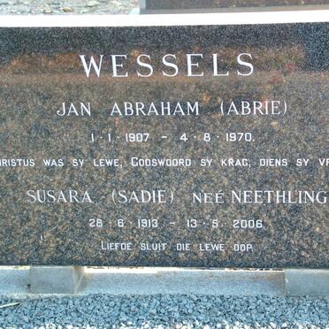 WESSELS Jan Abraham 1907-1970 &amp; Susara NEETHLING 1913-2006