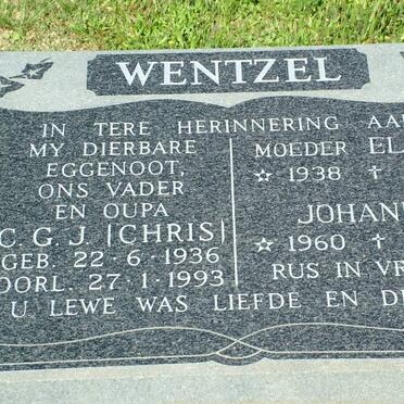 WENTZEL C.G.J. 1936-1993 &amp; Elsie 1938- :: WENTZEL Johann 1960-2011