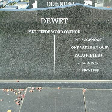 WET P.A.J., de 1927-1999