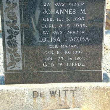 WITT Johannes M., de 1893-1959 &amp; Louisa Jacoba MARAIS 1897-1967