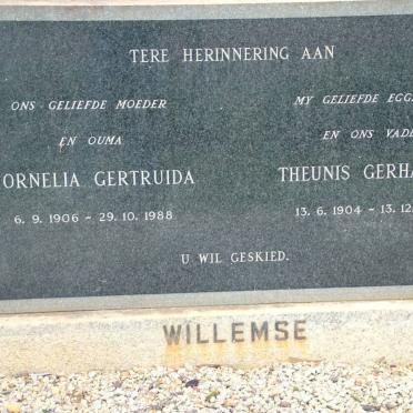 WILLEMSE Theunis Gerhardus 1904-1964 &amp; Cornelia Gertruida 1906-1988
