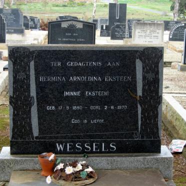 WESSELS Hermina Arnoldina nee EKSTEEN 1890-1970