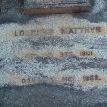?? Lourens Matthys 1901-1952