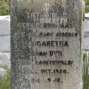 DYK Margaretha, van nee GROENEWALD -1926
