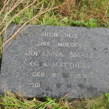 SMALL Johanna nee MATTHEE 1878-?
