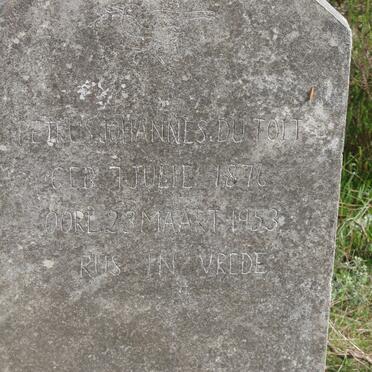 TOIT Petrus Johannes, du 1876-1953