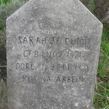 TOIT Sarah J.F., du 1931-1956