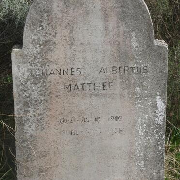 MATTHEE Johannes Albertus 1883-195?