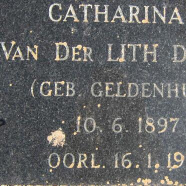 DAHMS Catharina E. Van Der Lith nee GELDENHUYS 1897-1974
