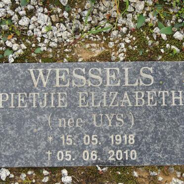 WESSELS Pietjie Elizabeth nee UYS 1918-2010