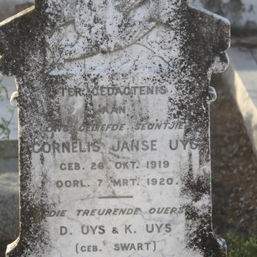 UYS Cornelis Janse 1919-1920