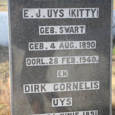 UYS Dirk Cornelis 1891-1964 &amp; Catharina E.J. SWART 1890-1940