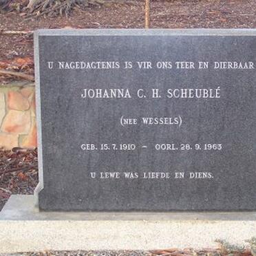 SCHEUBLÉ Johanna C.H. nee WESSELS 1910-1963