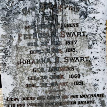 SWART Petrus H. 1857-1918 &amp; Johanna S. LOURENS 1860-1931