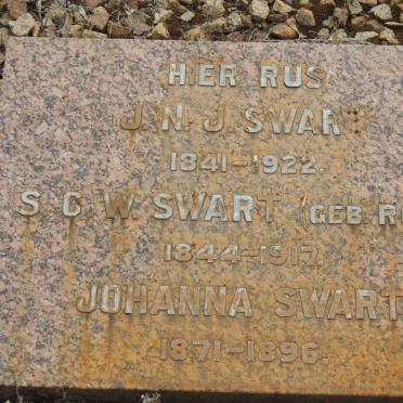 SWART J.N.J. 1841-1922  &amp; S.C.W. ROUX 1844-1917 :: SWART Johanna 1871-1896