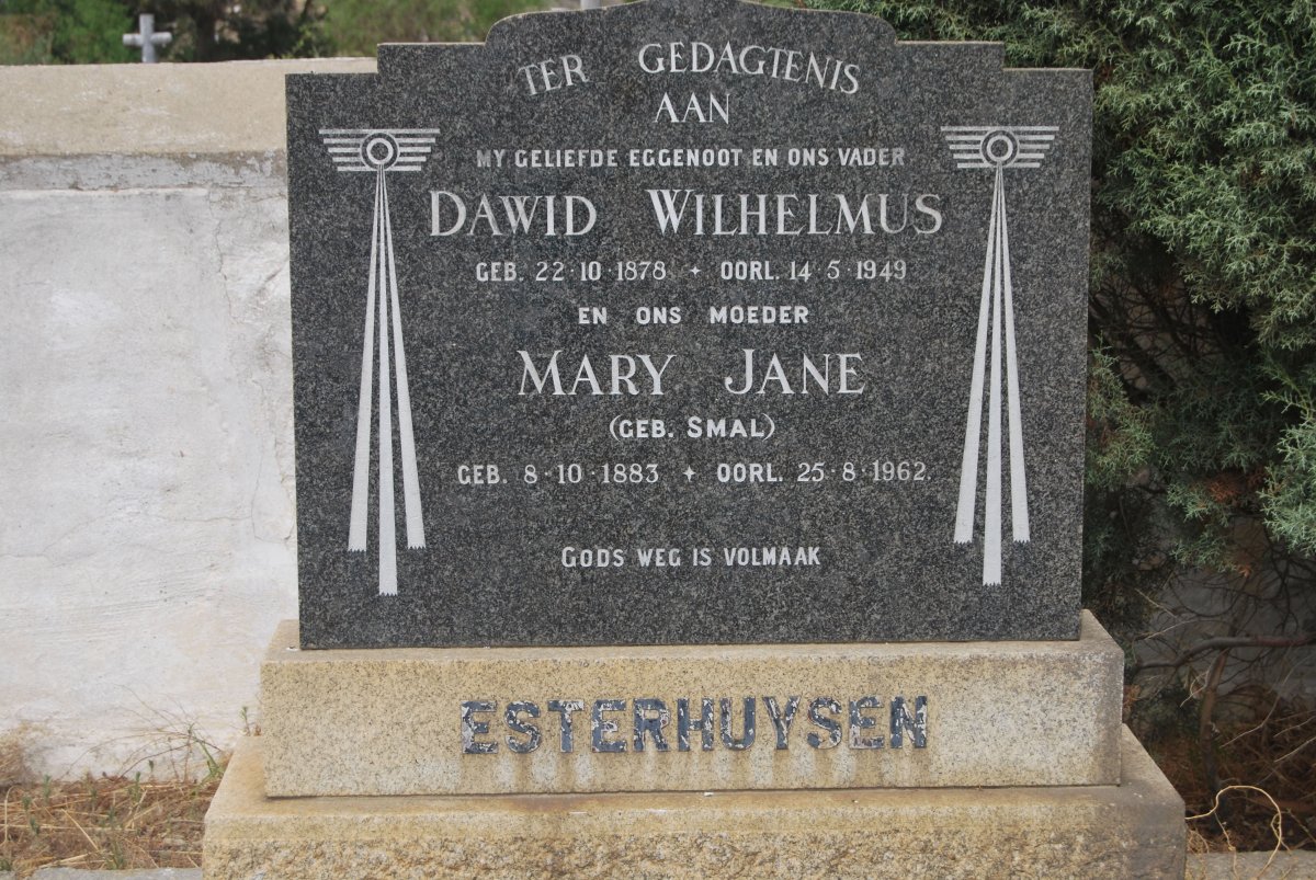 ESTERHUYSEN Dawid Wilhelmus 1878-1949 &amp; Mary Jane SMAL 1883-1962