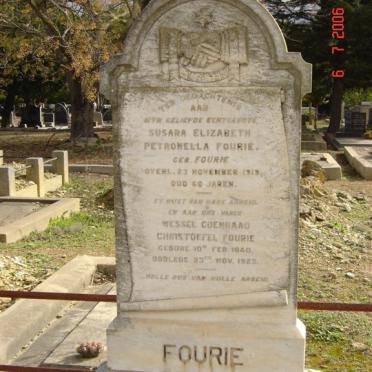 FOURIE Wessel Coenraad Christoffel 1840-1925 &amp; Susara Elizabeth Petronella FOURIE -1913