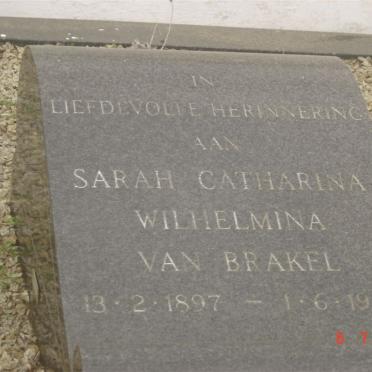 BRAKEL Sarah Catharina Wilhelmina, van 1897-1976