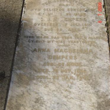 DEMPERS MEMORIAL PLAQUE