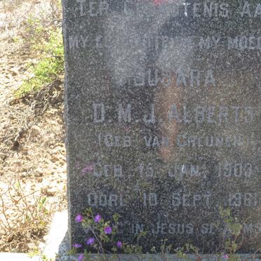 ALBERTS Susara D.M.J. nee VAN GREUNEN 1903-1961