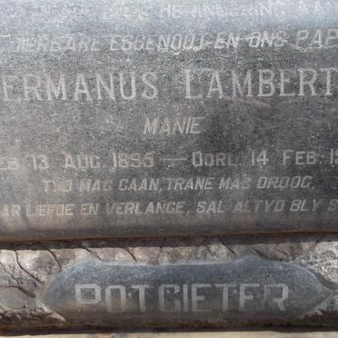 POTGIETER Hermanus Lambertus 1895-1964