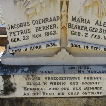 BEKKER Jacobus Coenraad Petrus 1862-1936 &amp; Maria Aletta STRYDOM 1864-1953