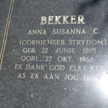 BEKKER Anna Susanna C. nee STRYDOM 1895-1968