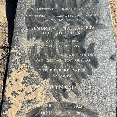 ZAAYMAN Wynand 1923-2011 &amp; Hendrina Margarieta VOLSCHENK 1916-1999