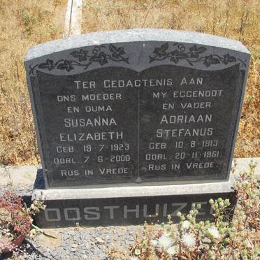 OOSTHUIZEN Adriaan Stefanus 1913-1961 &amp; Susanna Elizabeth 1923-2000 :: OOSTHUIZEN Boetie 1943-2010