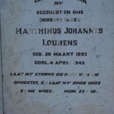 LOURENS Marthinus Johannes 1895-1949