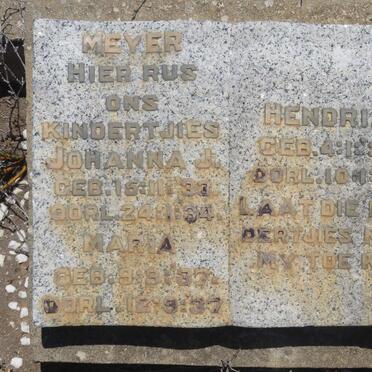 MEYER Johanna J. 1933-1934 :: MEYER Maria 1937-1937 :: MEYER Hendrik 1939-1939