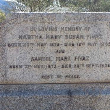 FIVAZ Samuel Mark 1877-1936 &amp; Martha Mary Susan 1879-1945