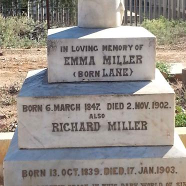 MILLER Richard 1839-1903 &amp; Emma LANE 1847-1902